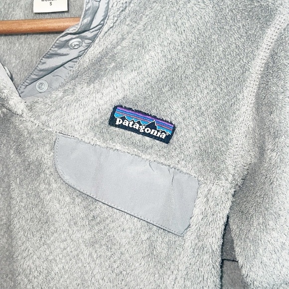 Patagonia Gray Button Snap Pullover Fleece 100% Polyester Jacket - Picture 4 of 12